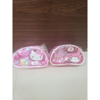 Hello Kitty 美樂蒂 透明半月包 筆袋 收納包 化妝包