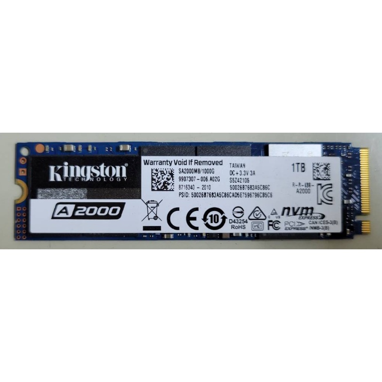 金士頓 Kingston A2000 1TB 固態硬碟SSD (SA2000M8/1000G)