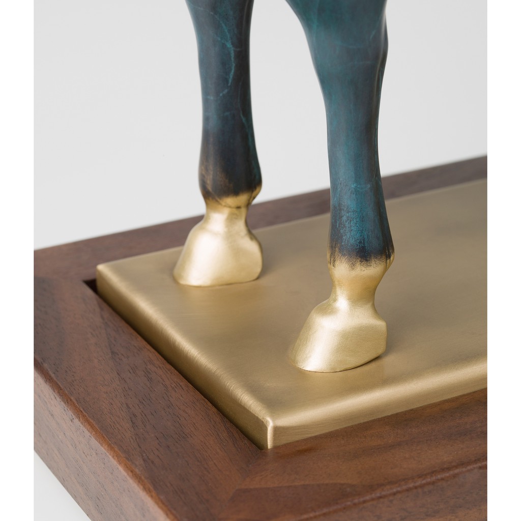 銅作TUMZUO 皇家唐馬之意氣風發高溫著色全黃銅手工打造銅雕居家裝飾 