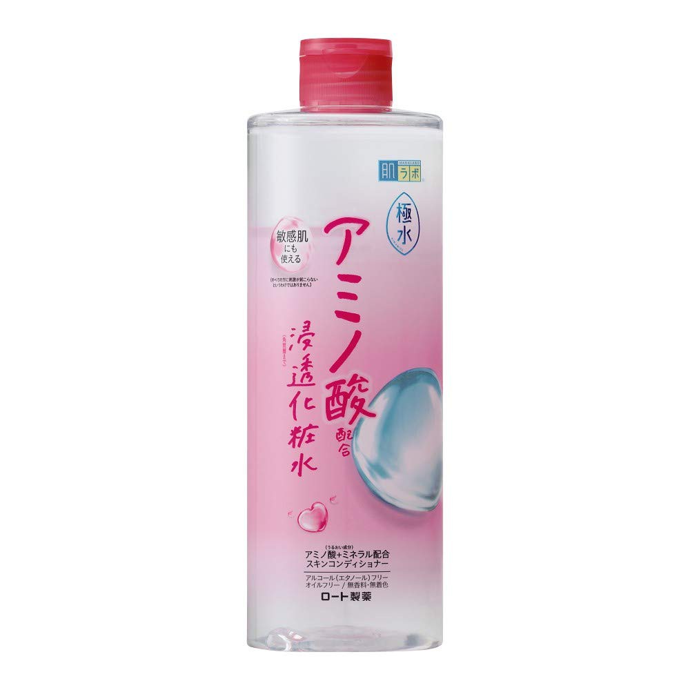 附發票 日本製rohto 肌研極水極潤薏仁玫瑰保濕化妝水敏感肌無香料無色素弱酸性400ml 蝦皮購物