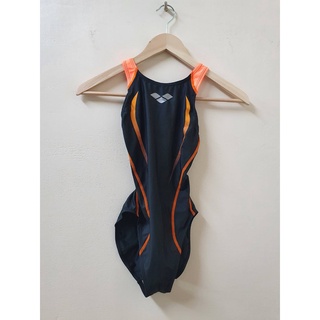 日本ARENA 女 專業競賽型 連身泳裝 黑橘L $5600