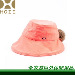【全家遊戶外】㊣HOII 后益 台灣 毛球圓筒帽 休閒時尚系列 紅/MIT台灣製 漁夫帽 遮陽帽 抗UV 抗UPF50+