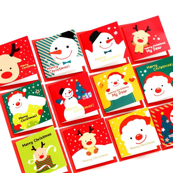 【CHL】聖誕節卡片 聖誕節方形卡片 聖誕老人 聖誕老公公 聖誕雪人 聖誕麋鹿 聖誕祝福 聖誕賀卡 隨機出貨