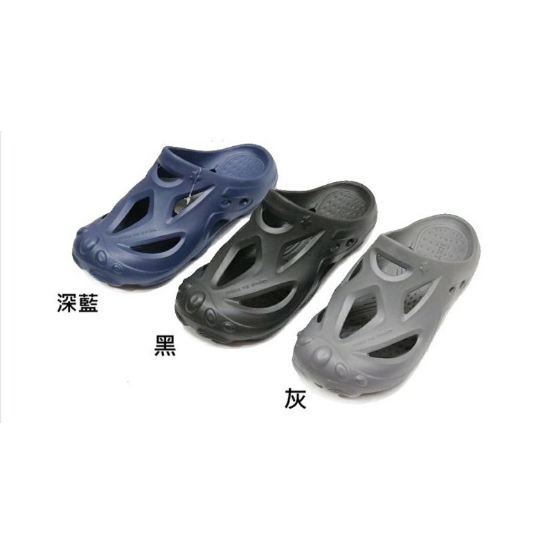 新品上架     SIX TEN 男款運動休閒包頭拖鞋(黑 M51026 藍M51027灰M51028