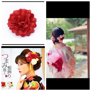 售台灣現貨和服髮夾小團菊髮飾小菊花頭飾和風髮飾日式髮夾浴衣髮飾和服髮夾頭花日式流蘇髮夾