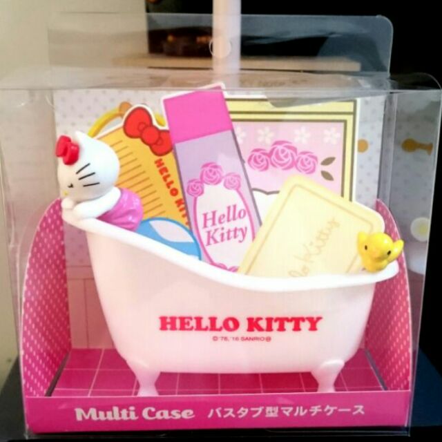 Hello Kitty 多用途置物盒 浴缸造型置物筒 香皂盒