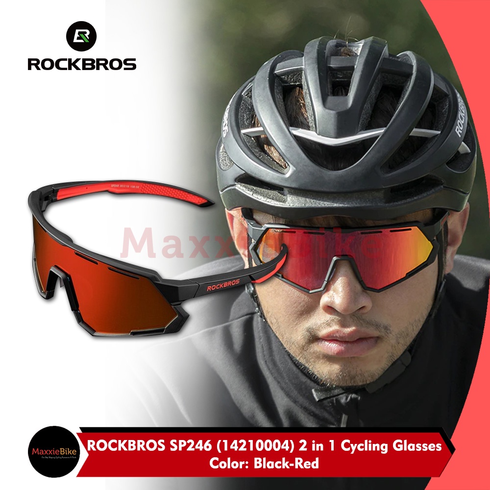 Rockbros 自行車眼鏡 SP246 騎行太陽鏡自行車眼鏡 2 鏡片