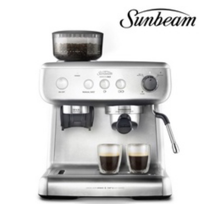 sunbeam半自動家用咖啡機內建磨豆機可打奶泡