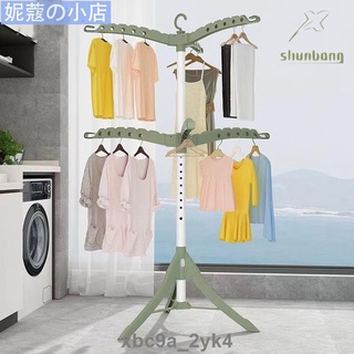 【妮蔻】晾衣架落地折疊衣架室內家用陽臺室外臥室伸縮式衣架桿掛曬衣服神器