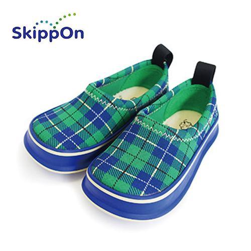 日本 SkippOn 兒童戶外機能鞋-格子藍[免運費]
