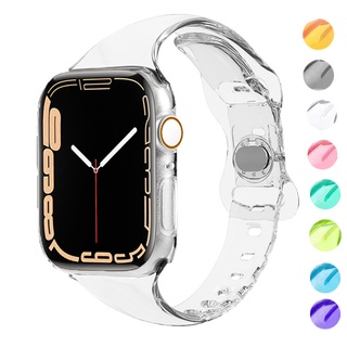 超薄透明錶帶錶帶兼容 Apple Watch Series 超 9 8 7 6 5 49mm 42Mm 38Mm 透明橡