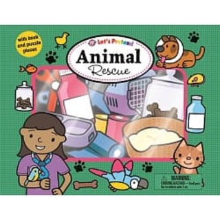 羊耳朵書店*角色扮演遊戲書/我當獸醫篇Animal Rescue (美國版) 配對拼圖+找一找遊戲