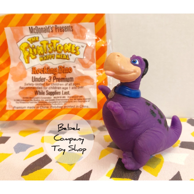 1993 flintstones rocking Dino 卡通頻道 摩登原始人 恐龍 絕版玩具 全新 麥當勞玩具