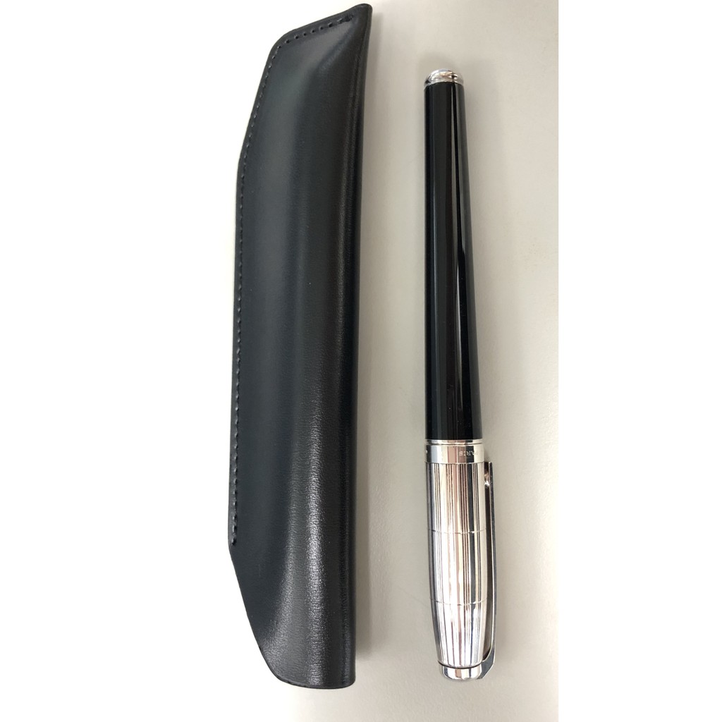 巴黎製 法國都彭 S.T. DUPONT 銀質筆蓋, 高級硬黑膠筆身鋼珠筆