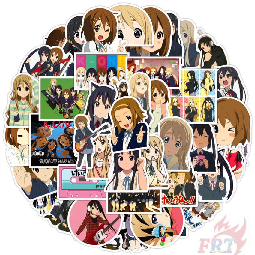 50張入 ❉ K-ON！輕音少女 輕音部 日漫 款式2 平澤唯 防水塗鴉貼紙 ❉ 潮流摩托車機車電腦行李箱吉他塗鴉貼紙