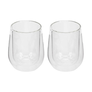 【YU Living】雙層玻璃杯二件組 玻璃水杯 雙層杯 200ML(無手把) [折扣碼現折]