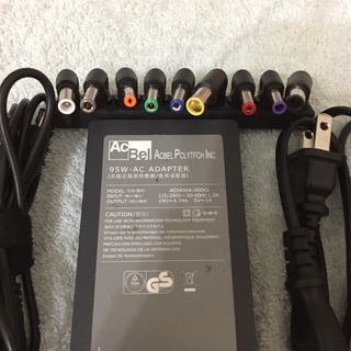 二手Acbel康舒通用型筆記型電腦變壓器95W萬用型筆電電源供應器薄型，多種接頭