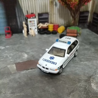 老玩具車BMW 320i wagon Police Car無盒膠胎約7公分