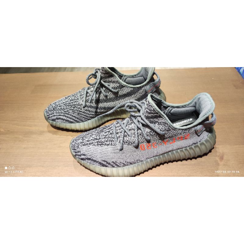 Yeezy Boost 350v2 灰橘2.0 灰斑馬 US9 九成新