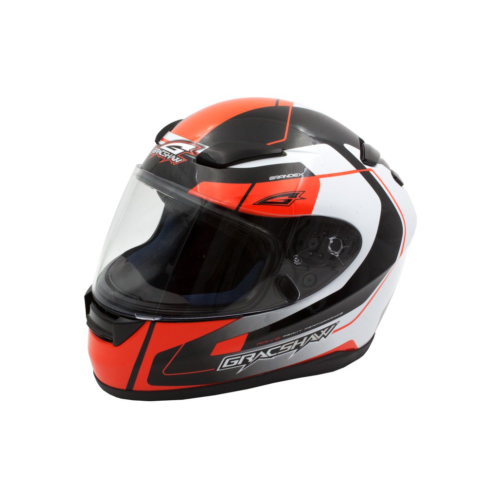 GRACSHAW G9009 紅白黑 迅捷 彩繪 全罩安全帽  全罩 進口 插消排扣 流線型外觀【 歐樂免運】