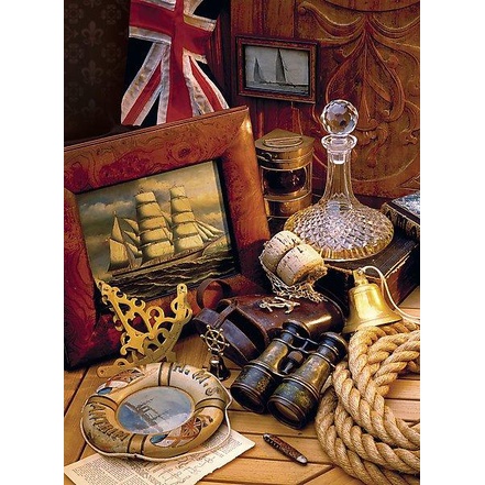 33043 3000片歐洲進口拼圖 TRE 繪畫 英國 航海紀念 帆船 望遠鏡