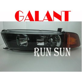 ●○RUN SUN 車燈,車材○● 全新 三菱 1998 1999 GALANT 戈藍 黑框玻璃 大燈 黃角燈 一對左右