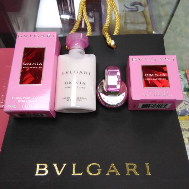 BVLGARI PINK寶格麗粉晶香水5ml沾式+身體乳40ml+贈紙袋-全新現貨