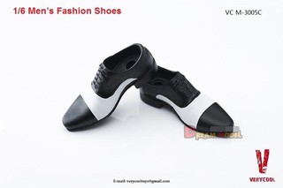 【玩模坊H-011】1/6 新品 時尚男鞋 黑色 時尚 皮鞋 有腳 鞋子 模型