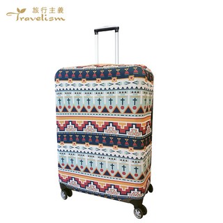 【箱衣WAY-免運】[Travelism-潮流系列] 圖騰2 L號 行李箱套旅行箱登機箱防塵套創意箱套