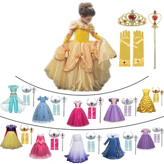 4-10岁女孩角色扮演裝扮兒童萬聖節嘉年華公主服裝兒童聖誕派對花式服裝