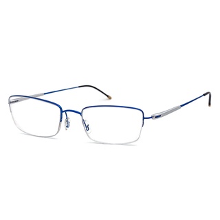光學眼鏡 知名眼鏡行 (回饋價) -純鈦+記憶金屬鏡腳鏡架 藍色半框光學眼鏡 配近視眼鏡(方框/半框)15238