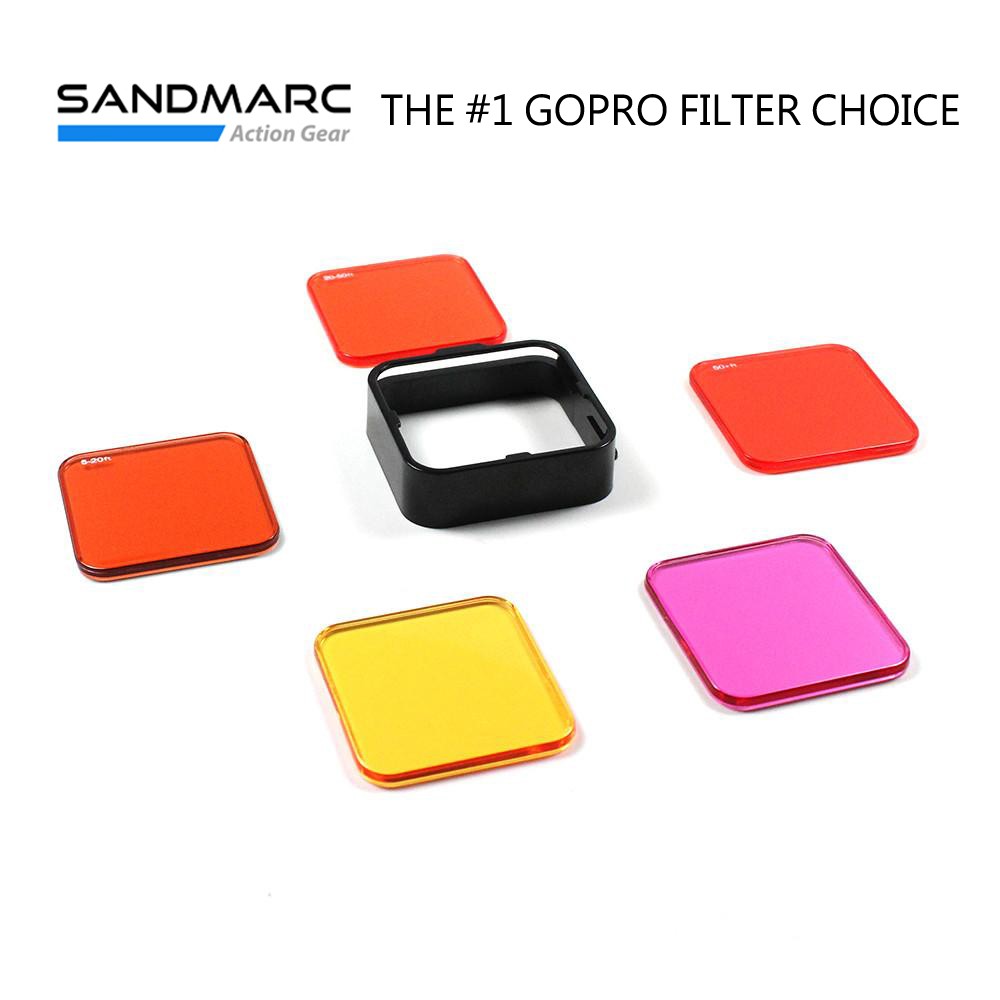 Sandmarc Gopro Hero 4 3 Hero Lcd 水中偏光濾鏡套組5片裝 蝦皮購物