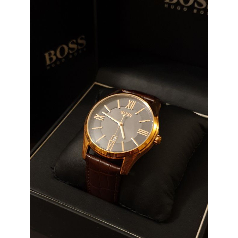 Hugo Boss Ambassador Men's Quartz Watch (羅馬時標 腕錶 - 皮革錶帶)