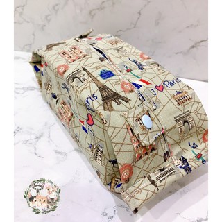 ✨ 手作 厚棉布 歐洲系 鐵塔 桌上型 車用衛生紙套 面紙套