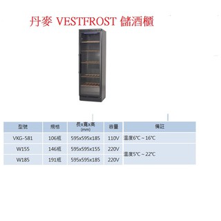 丹麥 Vestfrost 恒溫 紅酒櫃 冰櫃 葡萄酒櫃 VKG-581