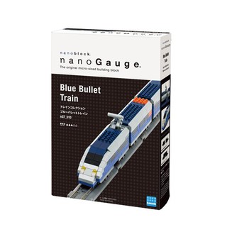 玩得購【日本 KAWADA河田】Nanoblock迷你積木-NGT-010 nanogauge 列車收藏-藍色子彈列車