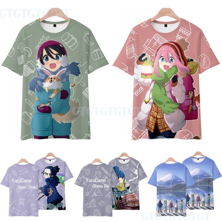 Anime Yuru Camp (Laid-Back Camp) T-shirt 動漫搖曳露營成人休閒寬鬆短袖T恤