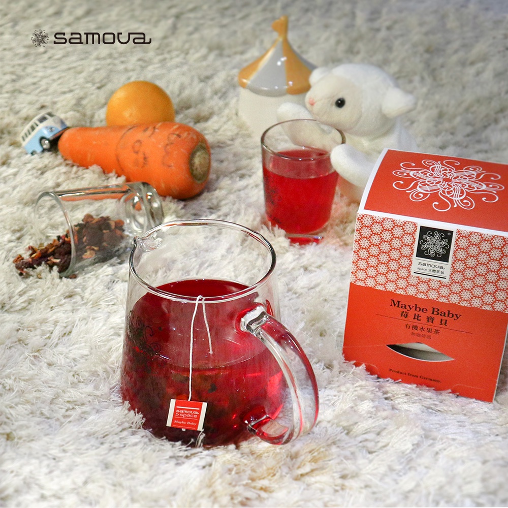 【samova 歐洲時尚茶飲】水果茶/無咖啡因/莓比寶貝 ( Space立體茶包10入 )