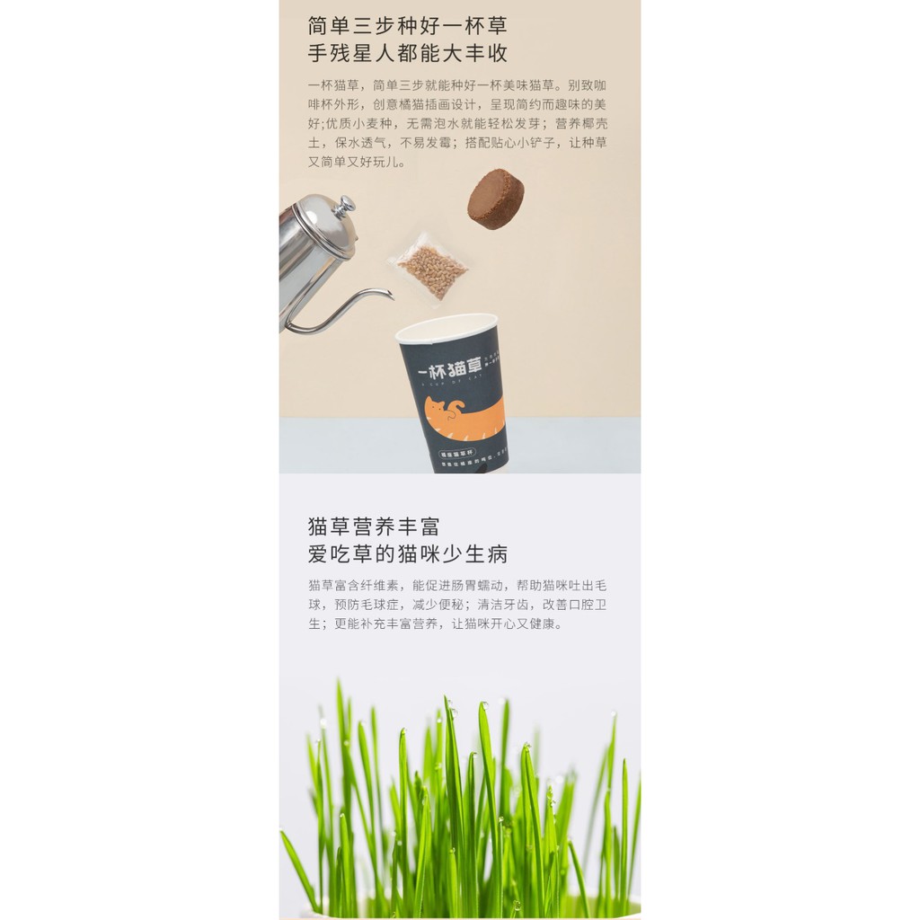 純品小舖 小米有品a Cup Of Cat一杯貓草尾巴生活一杯猫草去毛球大橘猫藍色貓草種植diy 蝦皮購物