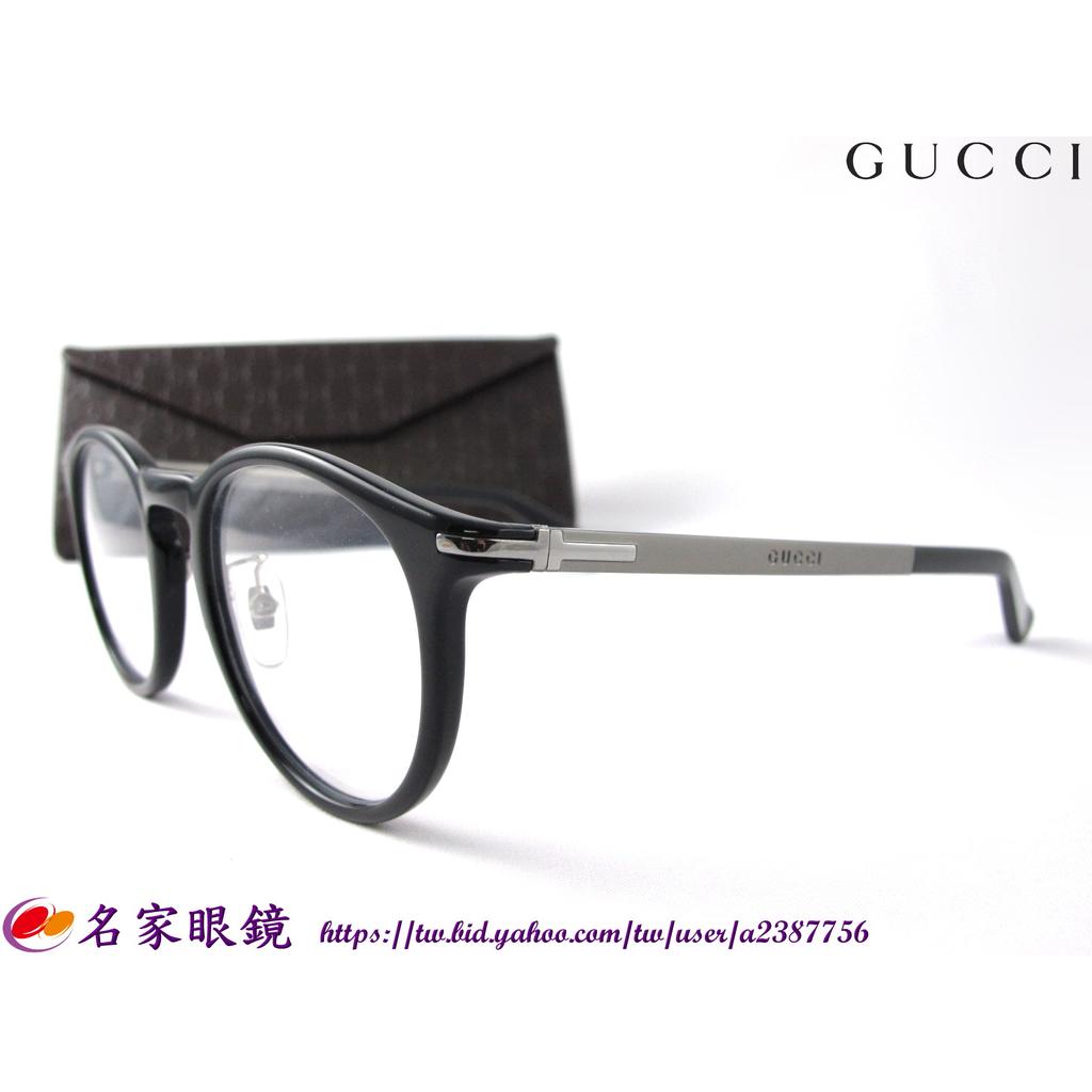 《名家眼鏡》GUCCI 時尚復古金屬鼻墊金屬彈簧鏡腳設計黑色光學膠框GG  1120/F  B2X 【台南成大店 】