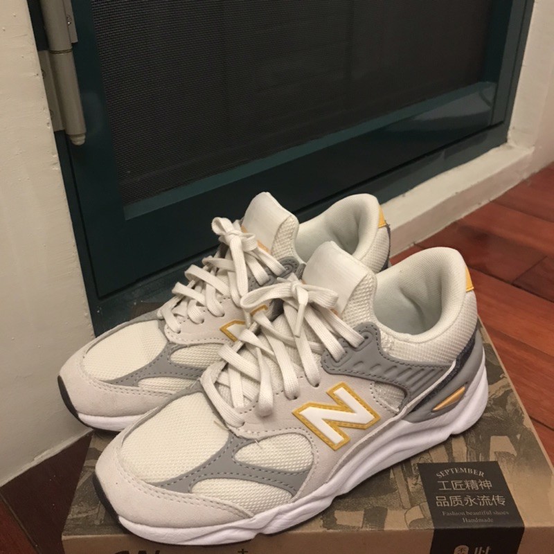 NEW BALANCE X-90 X90 白灰黃 女鞋 復古 22cm