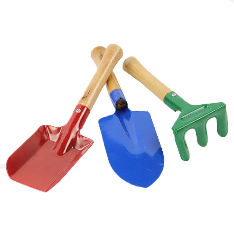 【現貨】彩色迷你工具三件組  種植鏟子/耙/鍬種三件式 親子/兒童挖沙 Dhome