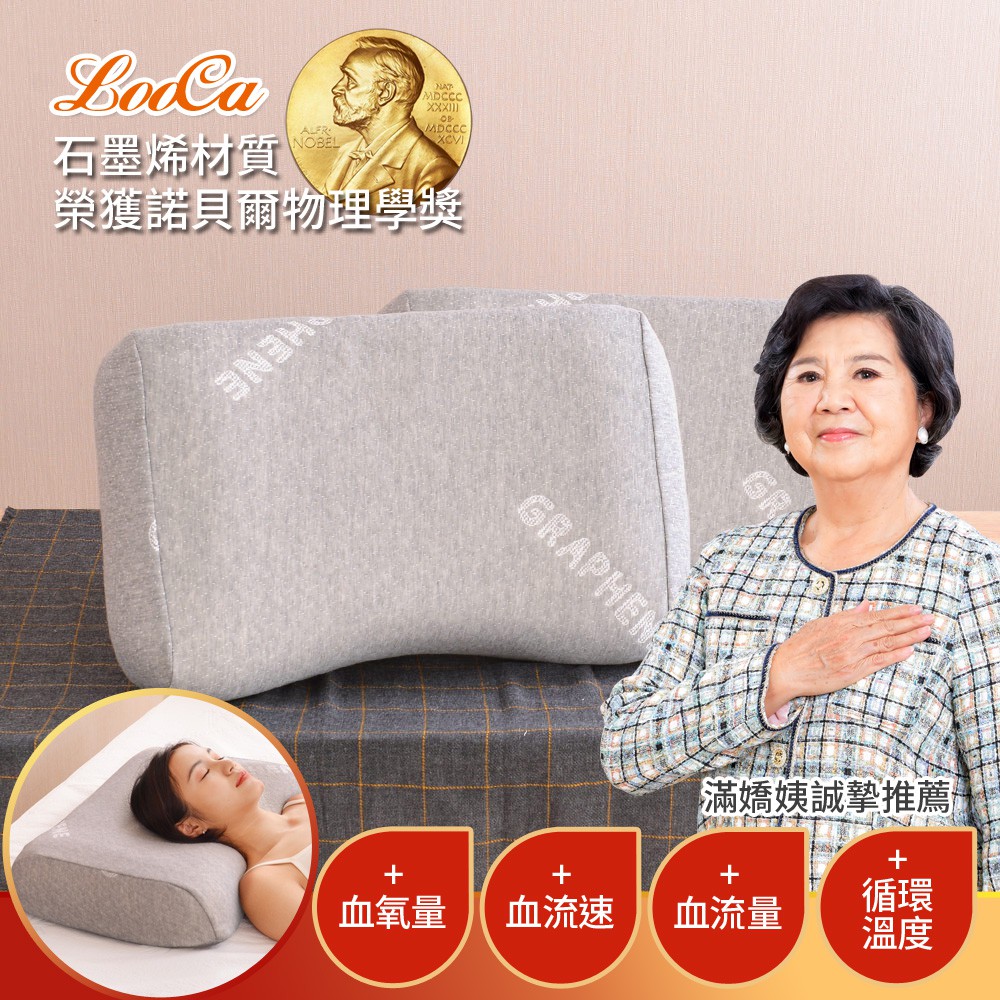 Looca 石墨烯遠紅外線全波型護頸乳膠枕國民阿嬤王滿嬌代言 蝦皮購物