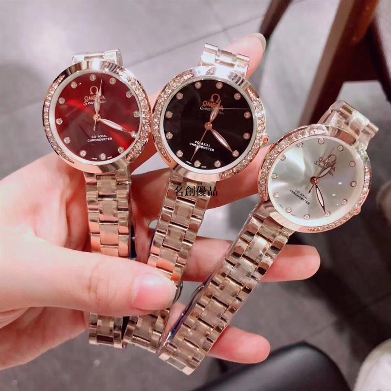 現貨🚩OMEGA歐米茄 女士腕錶 女款石英手錶 精鋼錶帶 礦物質強化鏡面 多色可選（免運費）