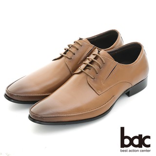 【bac】超輕量皮鞋 嚴選舒適真皮商務紳士鞋 - 棕色