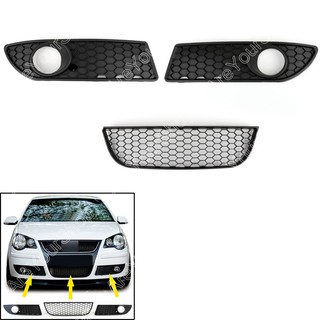 福斯 vw polo 9n3 gti 2005-2009專用前保桿霧燈框左右＋下進氣網組合