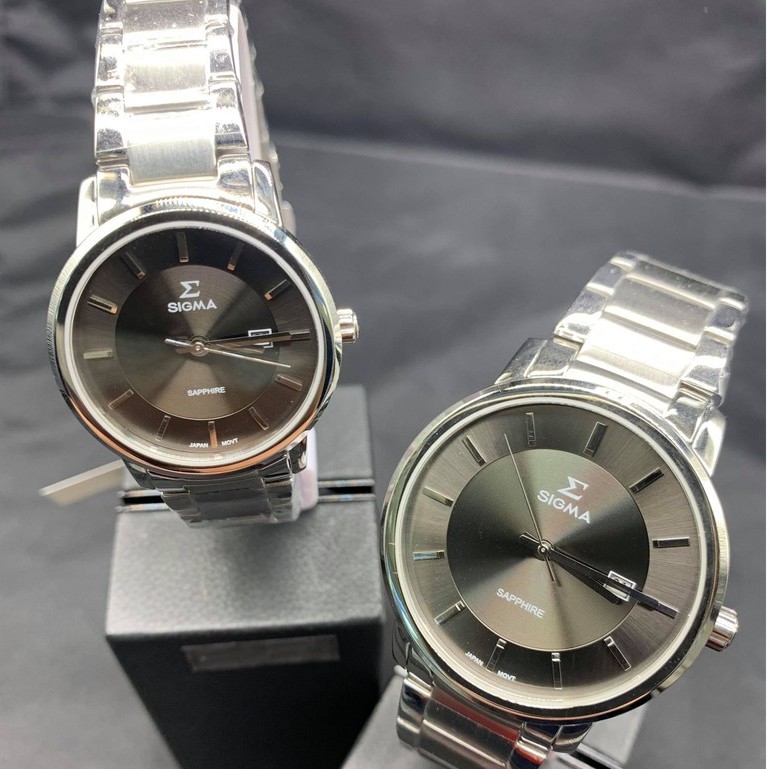 SIGMA (1122B-01/1122L-01) 簡約時尚鋼帶腕錶/銀灰面