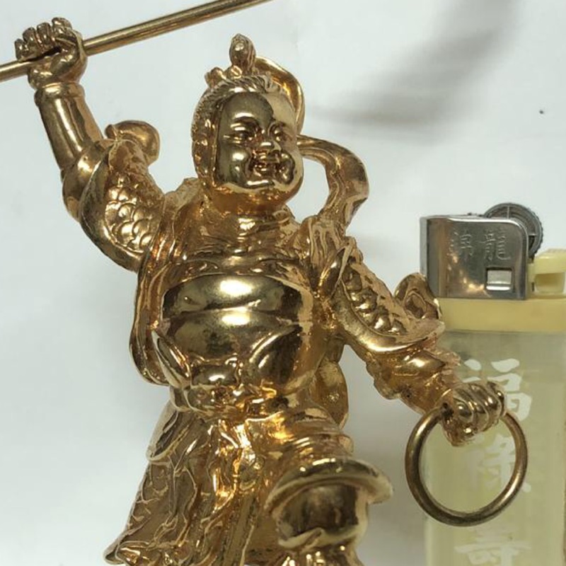 《小頑銅》銅雕 錦雕 實心銅 三太子 太子爺 中壇元帥 非鎏金 鍍金