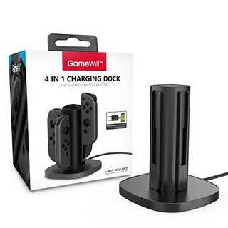 GAMEWILL Switch周邊 JoyCon 4IN1 過充保護 手把充電座 圓柱形 四手充電座【魔力電玩】