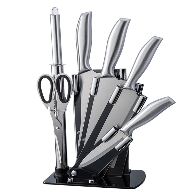 【烹飪】不鏽鋼刀具組 七件菜刀組 刀架 廚房剪 剁刀 切菜刀 水果刀 磨刀棒